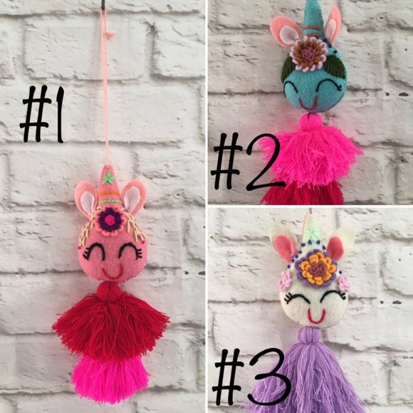 Handmade Mexican Unicorn Pom Pom Tassel - Pompones Mexicanos - Picture 2 of 2